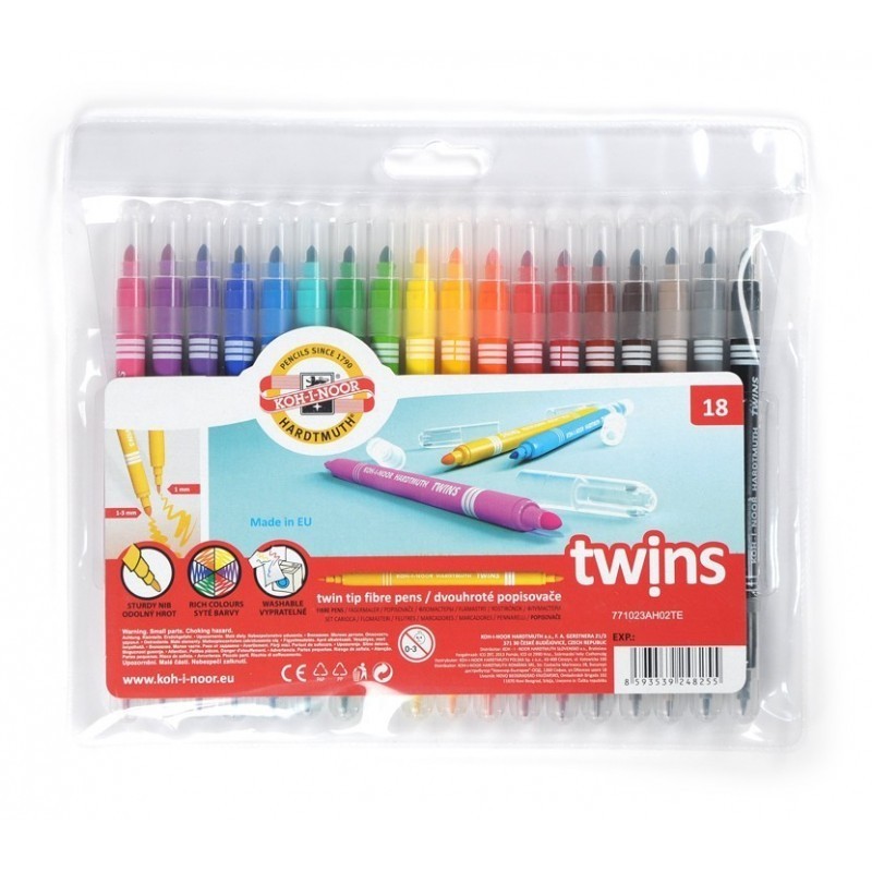 Set 2 x 18 Markere cu 2 Capete