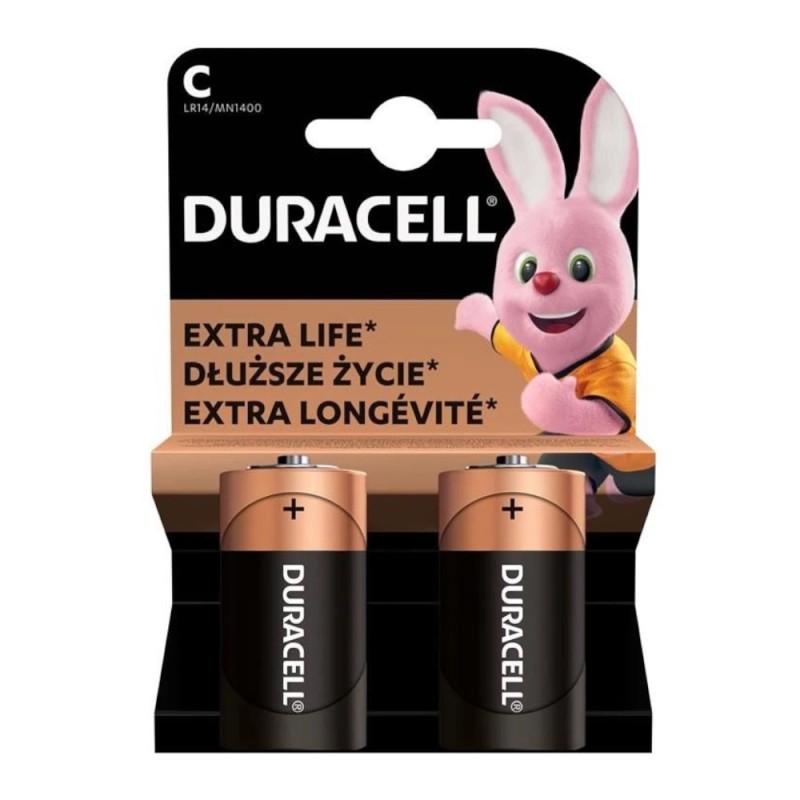 Set 2 x 2 Baterie Alcalina Duracell Basic R14 C, Blister