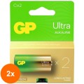 Set 2 x 2 Baterie Alcalina Ultra GP R14 C