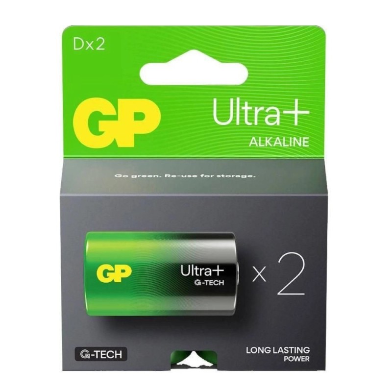 Set 2 x 2 Baterie Alcalina UltraPlus GP R20 (D)