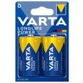Set 2 x 2 Baterie Varta Longlife D / Lr20, 1.5V, Alcalina