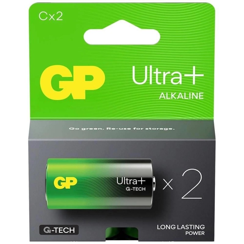 Set 2 x 2 Baterii Alcalina UltraPlus GP R14 C