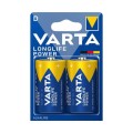 Set 2 x 2 Baterii Alcaline R20 D Varta Longlife Power