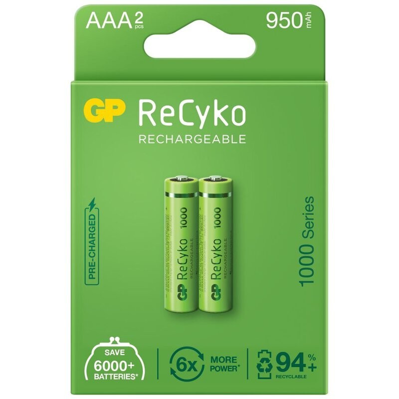 Set 2 x 2 Baterii Reincarcabile GP R3 AAA 950mAh NiMH
