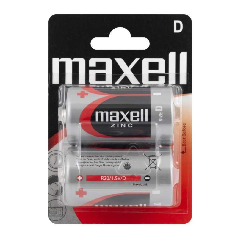 Set 2 x 2 Blistere Baterii Zinc R20 D, Maxell