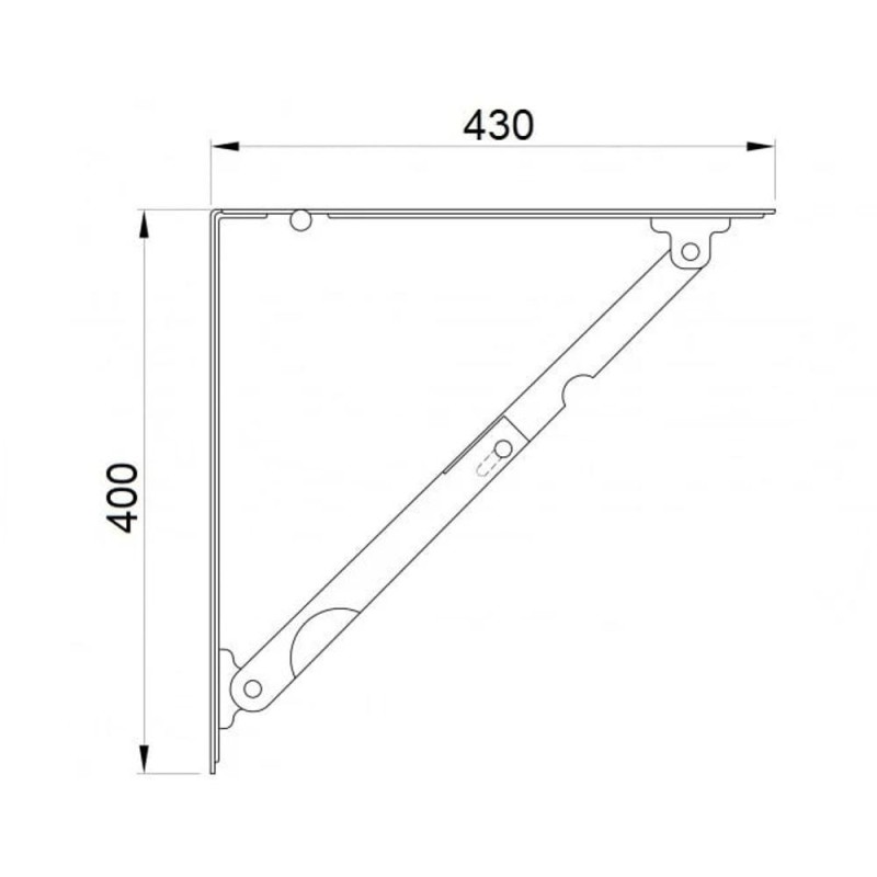 Set 2 x 2 Console Rabatabile Pliabile, L400 mm, Finisaj Alb