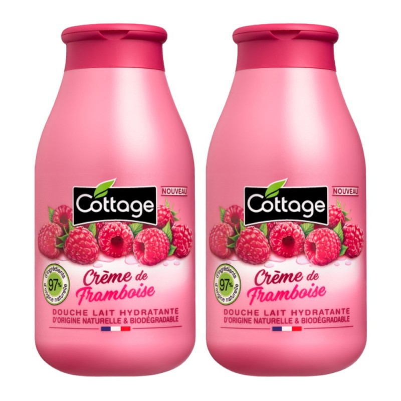 Set 2 x 2 Gel de Dus si Lapte de Baie Cottage cu Zmeura, 250 ml