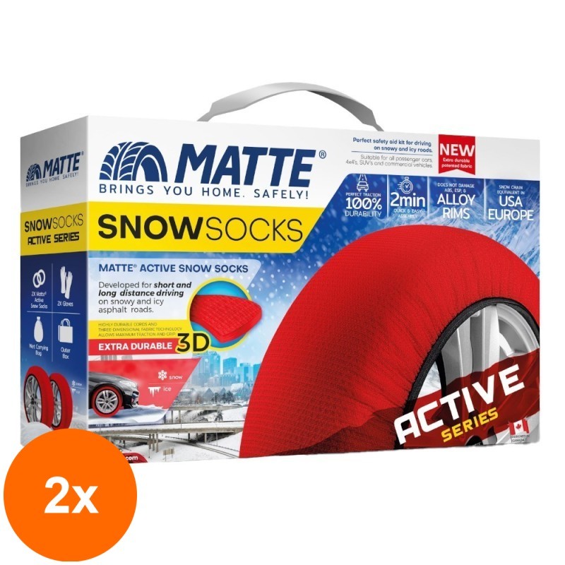 Set 2 x 2 Huse Textile Anti-Derapante, Marimea M, Matte