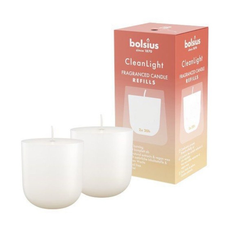 Set 2 x 2 Lumanari Rezerva, CleanLight Bolsius, Bergamota si Neroli