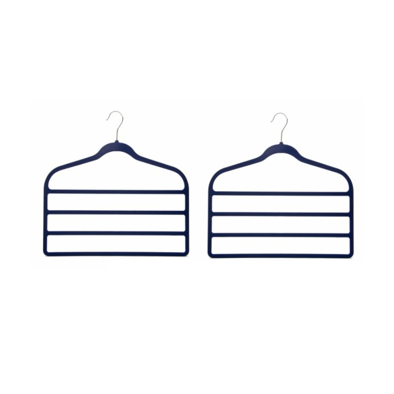 Set 2 x 2 Umerase pentru Haine, 45 x 42.50 x 0.50 cm, din Plastic si Metal, Acoperite cu Material Catifelat, Grunberg