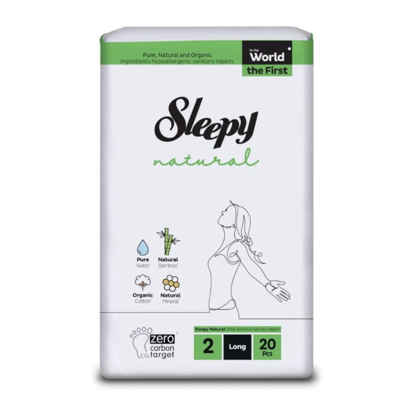 Set 2 x 20 Absorbante Dama Sleepy Natural Long, 2 Picaturi