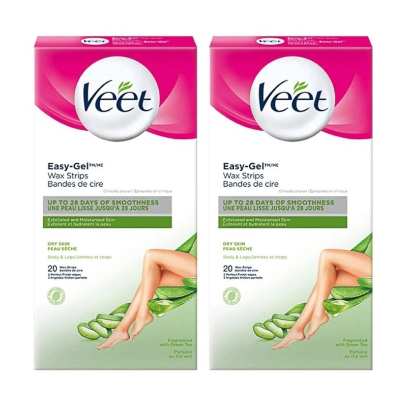 Set 2 x 20 Benzi Depilatoare Veet, pentru Picioare Uscate