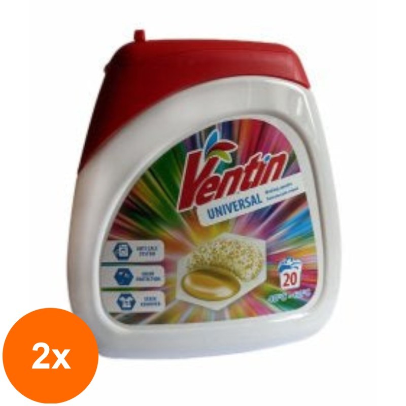 Set 2 x 20 Detergent de Rufe Capsule Perlux Ventin, Universal