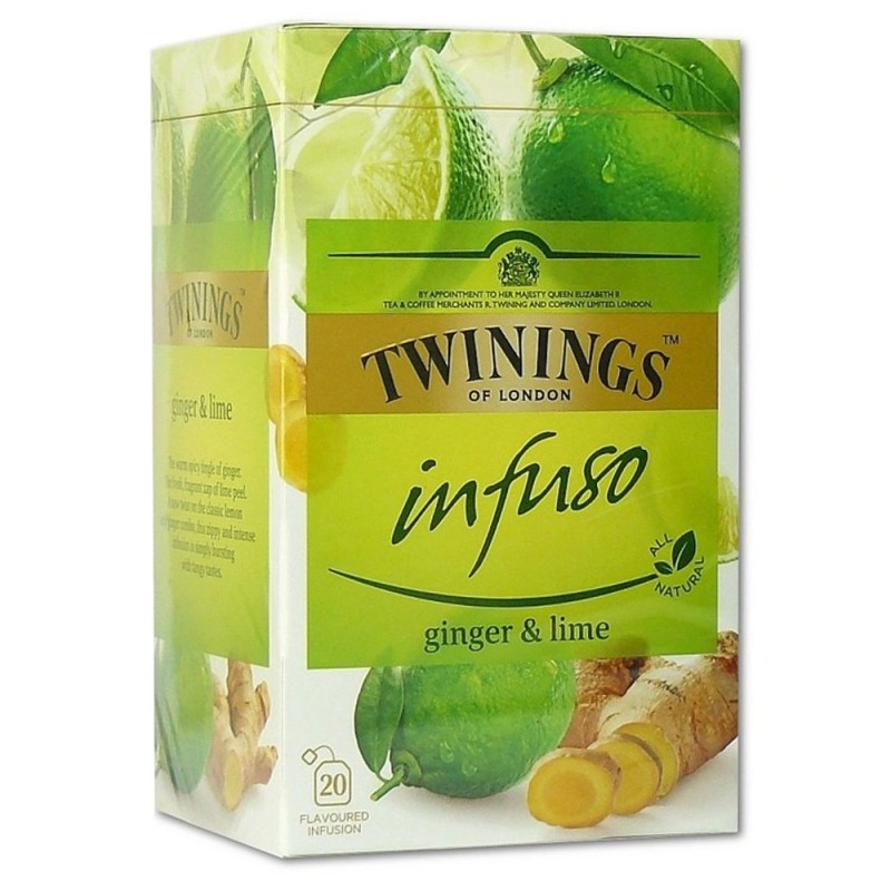 Set 2 x 20 Pliculete Infuzie Twinings Ghimbir si Lime