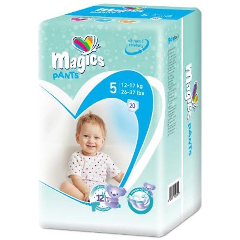 Set 2 x 20 Scutece Chilotel Magics Pants Air Tubes, Marimea 5 Junior, 12-17 kg