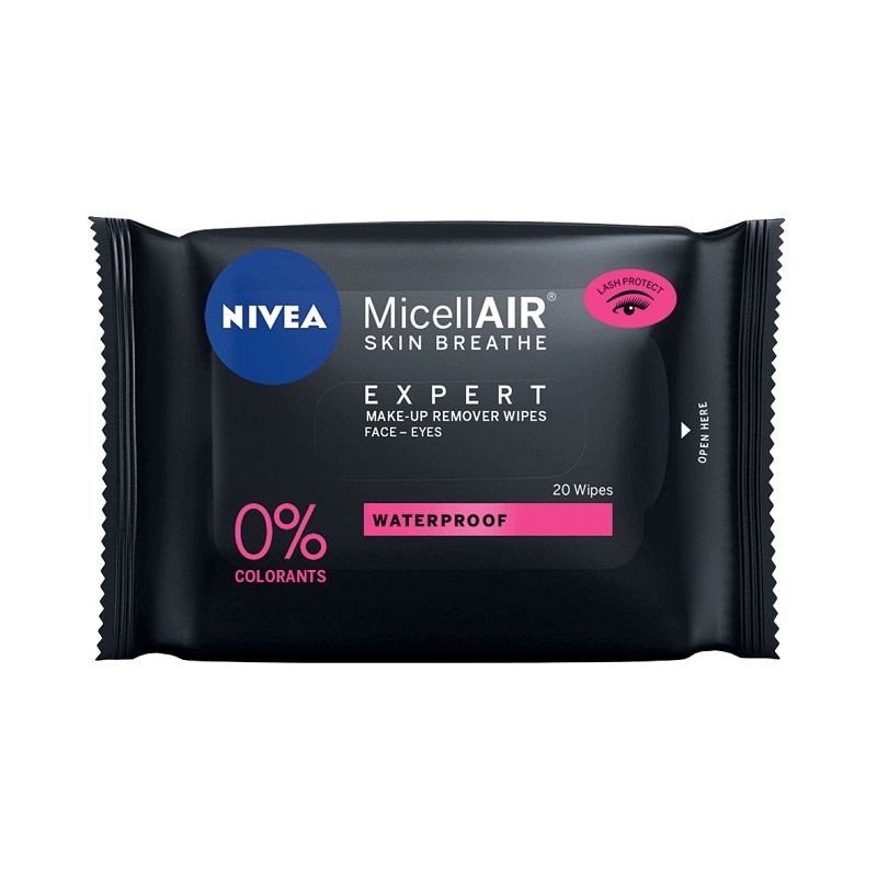 Set 2 x 20 Servetele Demachiante Micelare Nivea Micellair Expert Waterproof