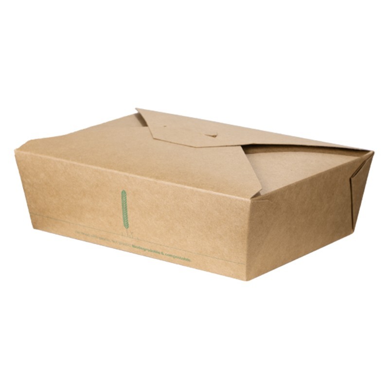 Set 2 x 200 Cutii Biodegradabile de Carton, Kraft, 2000 ml, M3