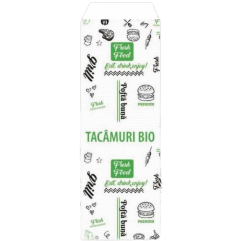 Set 2 x 2000 Pungi Tacamuri Albe, Model Fresh, 8 x 24 cm