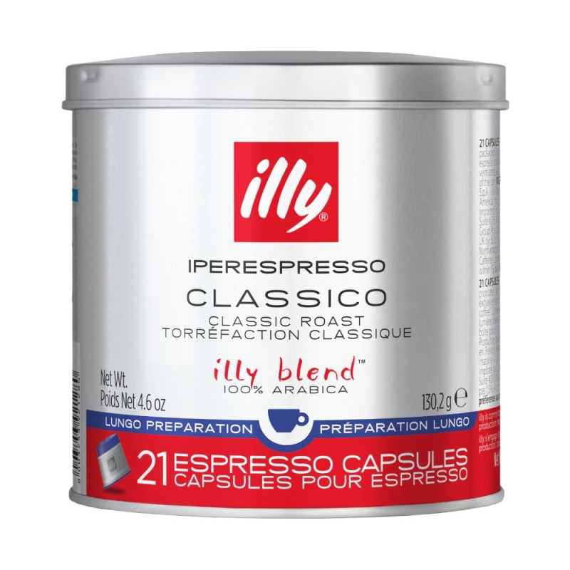 Set 2 x 21 Capsule Cafea Lungo, Illy Iperespresso, Cutie Metal, 6.2 g