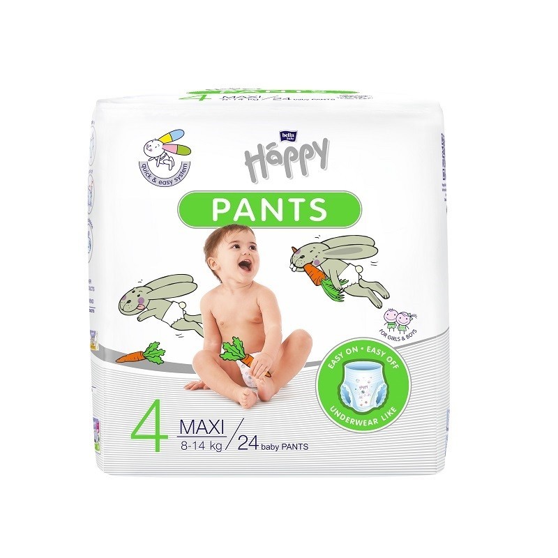 Set 2 x 24 Scutece Happy Pants Nr.4 Maxi