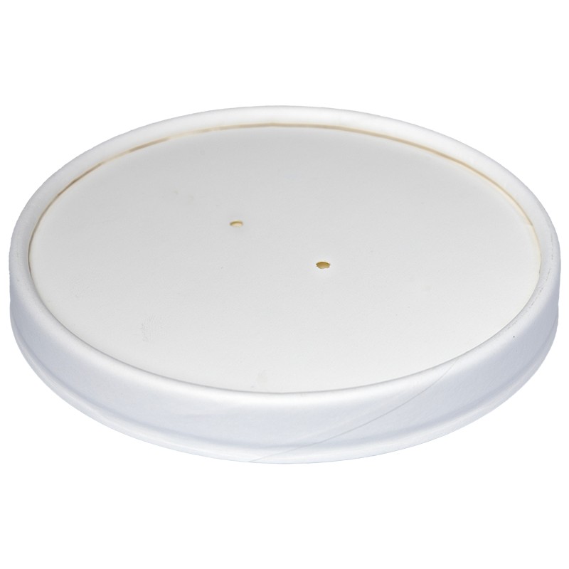 Set 2 x 25 Capace Biodegradabile, Compostabile de Carton, PLA Albe, Diametru 184 mm