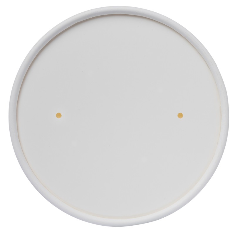 Set 2 x 25 Capace Biodegradabile, Compostabile de Carton, PLA Albe, Diametru 97 mm