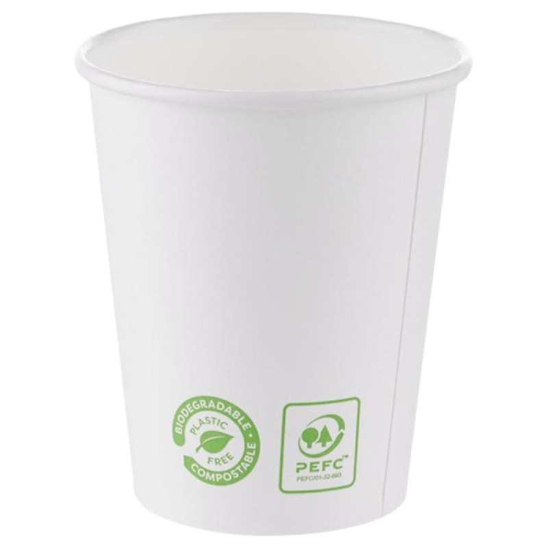 Set 2 x 25 Pahare din Carton, 240 ml, Biodegradabile, Albe