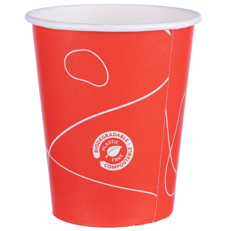 Set 2 x 25 Pahare din Carton, 270 ml, Biodegradabile, Rosii