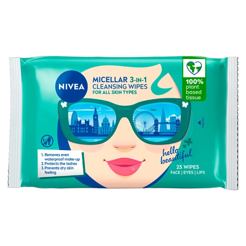 Set 2 x 25 Servetele Demachiante Micelare Nivea