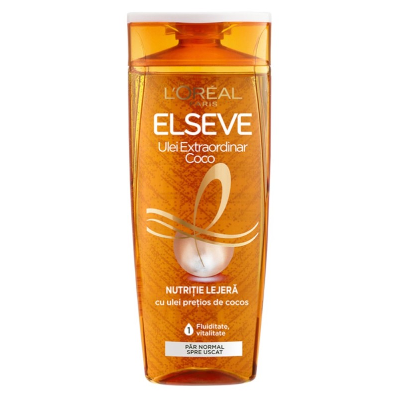 Set 2 x 250 ml Sampon L'Oreal Paris Elseve Ulei Extraordinar, pentru Par Normal / Uscat
