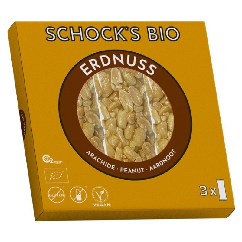 Set 2 x 3 Batoane BIO Crocante cu Arahide, 25 g, Schock's