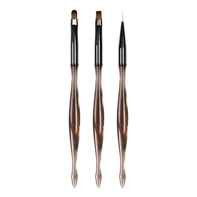 Set 2 x 3 Pensule Manichiura SensoPRO Milano, Brown