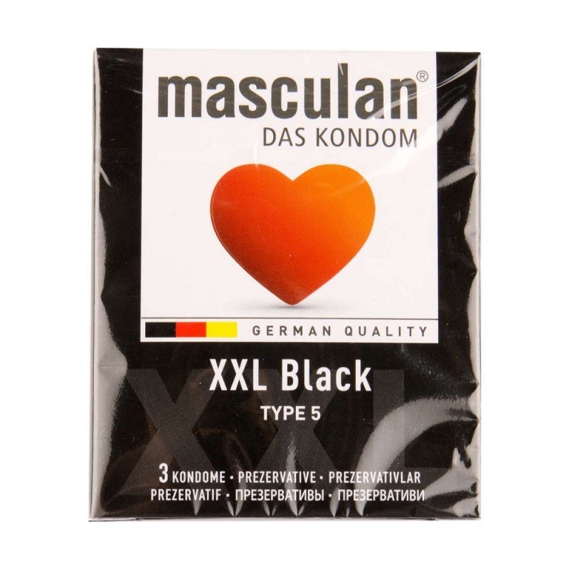 Set 2 x 3 Prezervative Masculan XXL Black