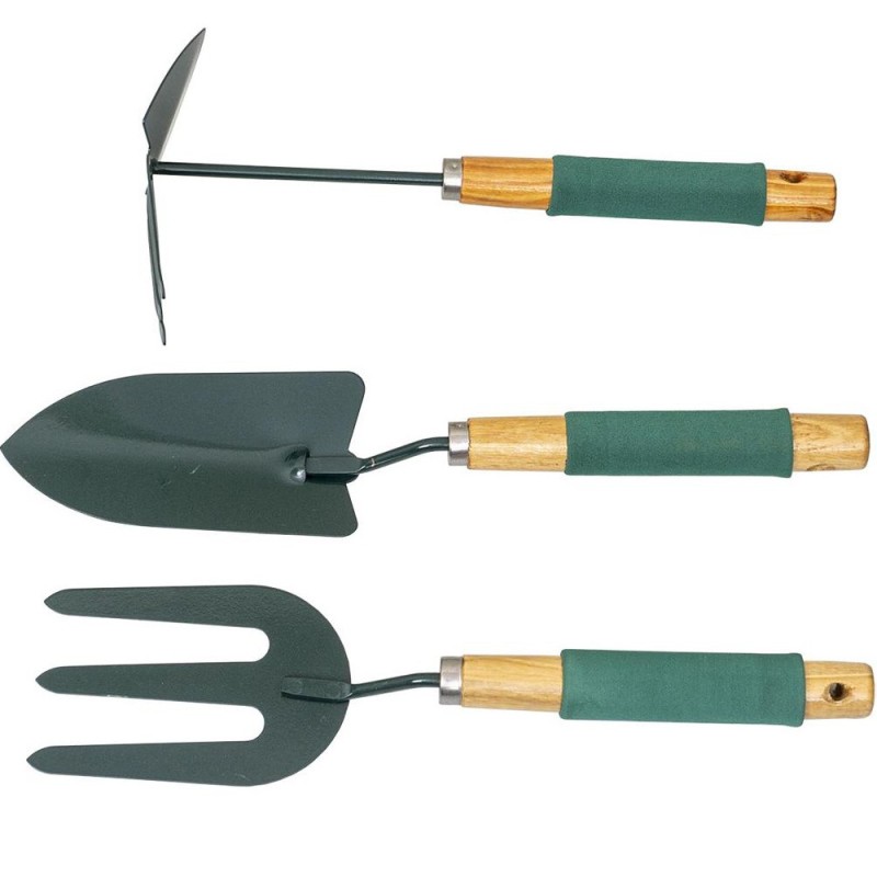 Set 2 x 3 Ustensile Gradina pentru Plantat, Maner Soft, Verde