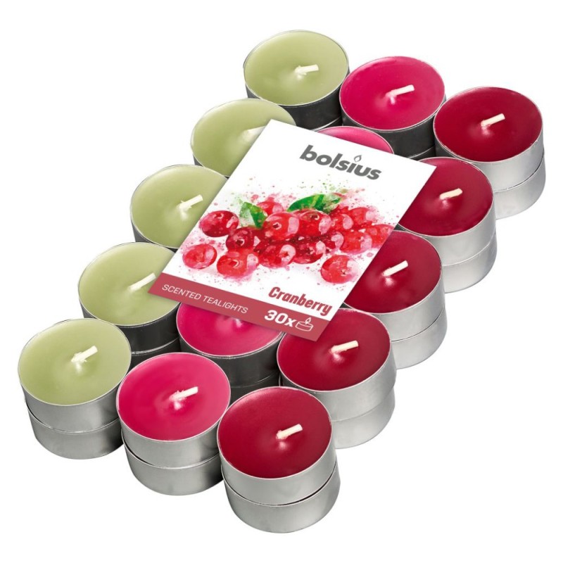 Set 2 x 30 Lumanari Pastila, 4 Ore, Merisoare