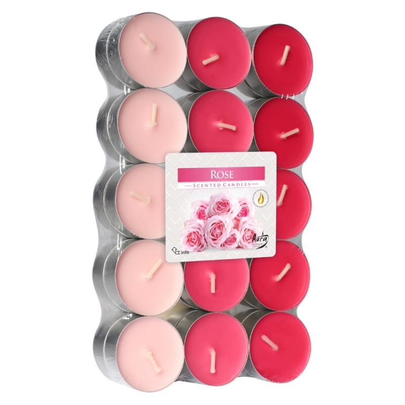 Set 2 x 30 Lumanari Pastila, 4 Ore, Trandafiri