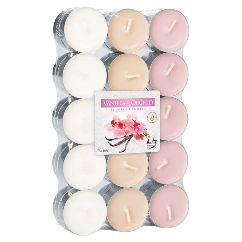 Set 2 x 30 Lumanari Pastila, 4 Ore, Vanilie si Orhidee