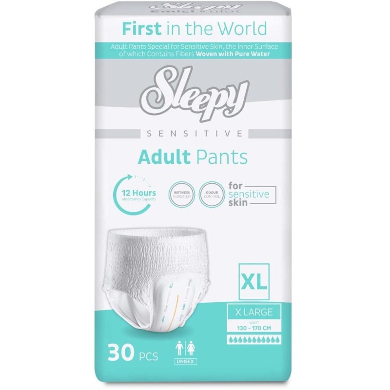 Set 2 x 30 Scutece Chilotel pentru Adulti Sleepy Sensitive, Marimea XL Double