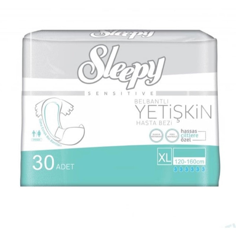Set 2 x 30 Scutece pentru Adulti Sleepy Sensitive, Marimea XL