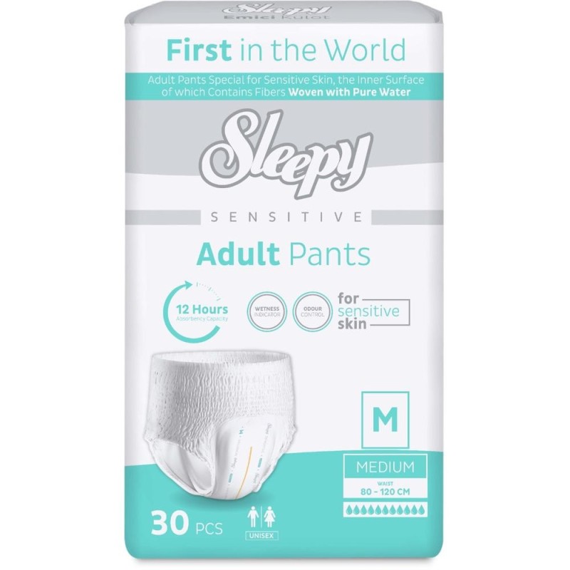 Set 2 x 30 Scutece tip Chilot Adulti Sleepy Sensitive, M, 80 -120 cm