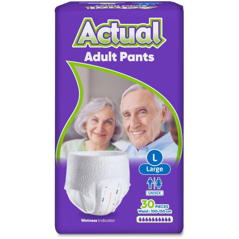 Set 2 x 30 Scutece tip Chilot Incontinenta, Actual Double, L 100-150 cm