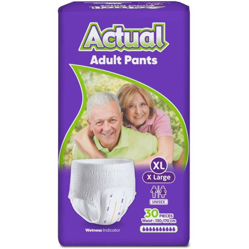 Set 2 x 30 Scutece tip Chilot Incontinenta, Actual Double, XL 130-170 cm