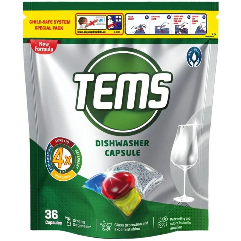Set 2 x 36 Capsule 4 in 1 pentru Masina de Spalat Vase, Tems