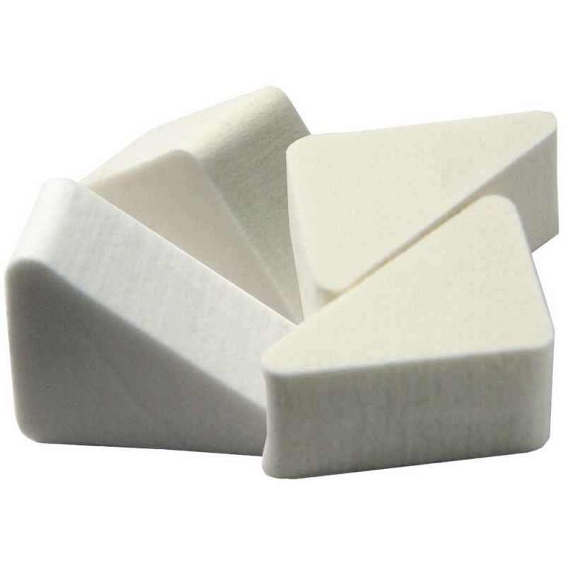 Set 2 x 4 Buretei pentru Aplicarea Fondului de Ten, Triunghiulari, Albi