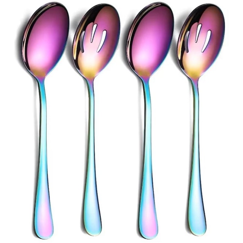 Set 2 x 4 Linguri din Inox Berglander, Multicolor
