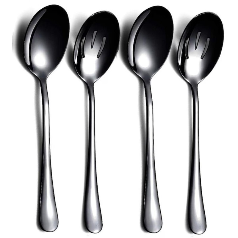 Set 2 x 4 Lingurite din Inox Berglander, Negru