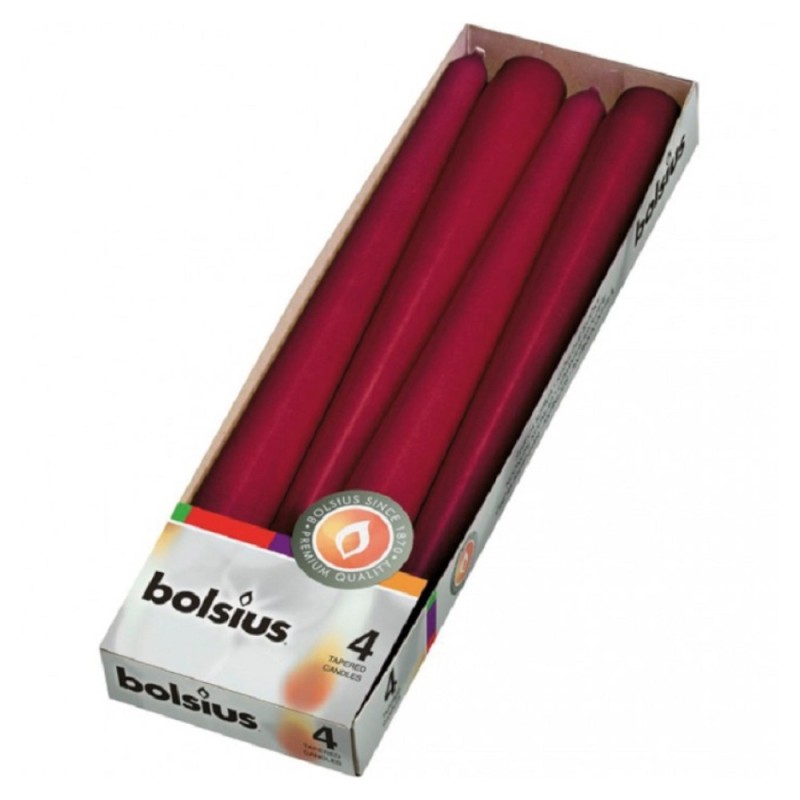 Set 2 x 4 Lumanare Conica Bolsius Burgund