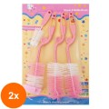 Set 2 x 4 Perii Curatare Biberoane si Tetine, Roz