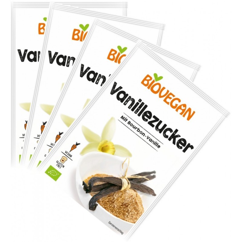 Set 2 x 4 Plicuri Zahar Vanilat BIO, Biovegan, 8 g