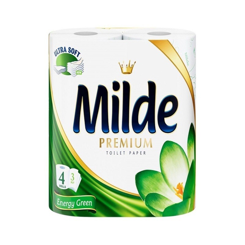 Set 2 x 4 Role Hartie Igienica Milde Energy Green 3 Straturi